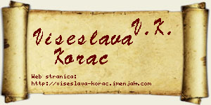 Višeslava Korać vizit kartica